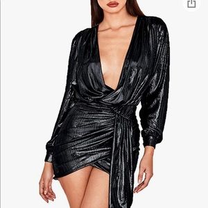 Black Metallic Party Dress